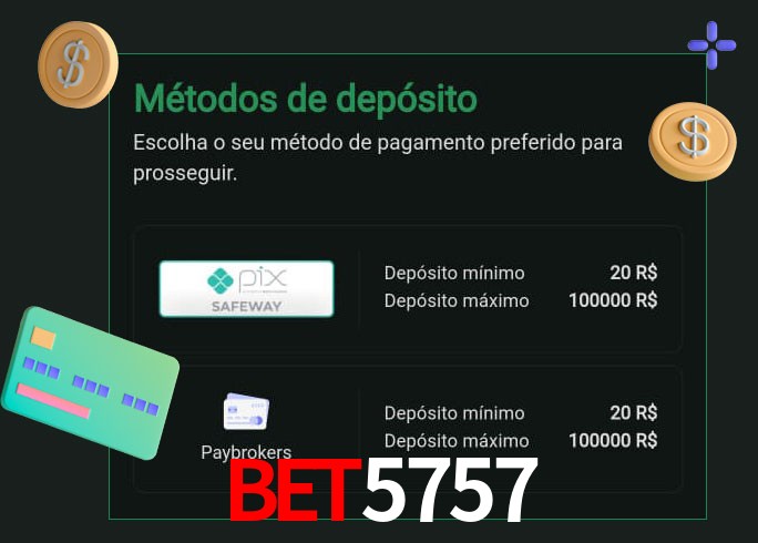 O cassino bet5757 oferece uma grande variedade de métodos de pagamento
